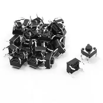 25pcs 6x6x8mm Round Pushbutton 4 Pins SMD SMT Momentary Tactile Switch