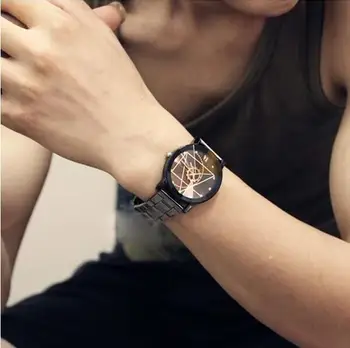 Hot Luxury Men Compass Stainless Steel Band Quartz Analog Wrist Watches Black