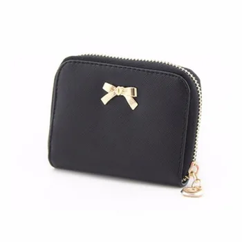 Women Wallets Ladies Carteira Feminina Coin Purse Wearable Handbag Zipper Bowknot Short Wallet Female Wallet Clutch Gift 2017S9