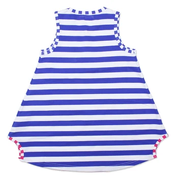 Meney's New 2017 Girls Beach Dresses Summer Casual Baby Striped Sleeveless Clothes Lycra Cute Kids Vest Dress Children Vestidos