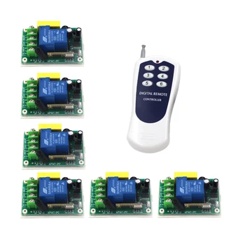 AC 220V 30A 1CH RF Wireless Remote Control Switch System,315/433 MHZ 6CH Transmitter & 6 X Receivers,Momentary/Toggle SKU: 5519