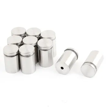10 Pcs 25mm x 40mm Stainless Steel Frameless Standoff Clamp for Glass SODIAL