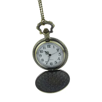 Superior Antique Pocket Watch Vintage Necklace Pendant Skull Chain Quartz Clock August 4