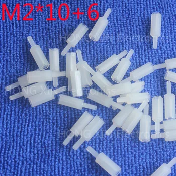 M2*10+6 1pcs White nylon Standoff Spacer Standard M2 Male-Female 10mm Standoff Kit Repair parts