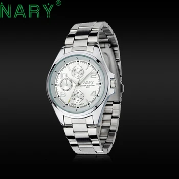 Essential NARY Wristwatch Bangle Bracelet Luxury Men Stainless Steel Classical Quartz Analog Wrist Watch Gift 17Tue27
