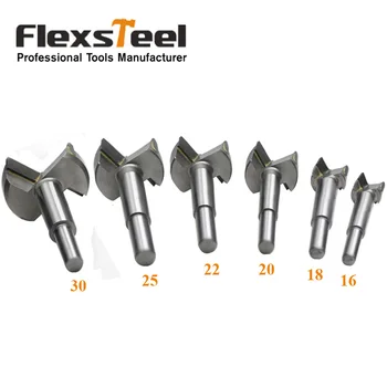 Flexsteel 6 Pieces/Set YG8 Forstner Auger Drill Bit Set Woodworking Hole Saw Wooden Wood Cutter Dia. 16/18/20/22/25/30 MM