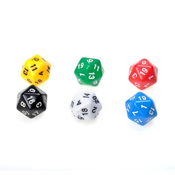 6 Set D20 Dice Twenty Sided Die RPG D&D Six Opaque Colors Multi Resin Polyhedral For Sides Dice Pop for Game Gaming