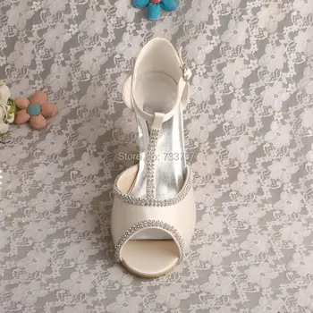Wedopus MW537 Ladies White Ivory Wedge Heel Wedding Bridal Sandals Dropship