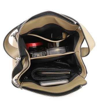 Nuleez Fashion Women Leather Handbags Genuine Leather Tank Bag Cross Body Shouler Strap Bag Real Leather Handbags Small 2502