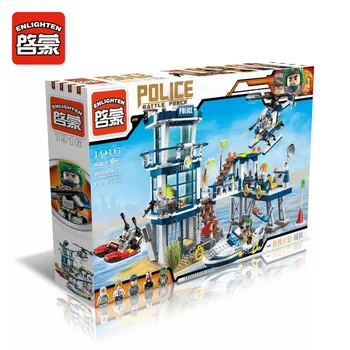 ENLIGHTEN 655pcs/set City Police Prsion Break Series Model Building Blocks Sets Toys for Children Kids Educational Block Gifts