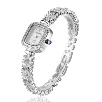 Luxury Dress Watch Women SOUSOU Brand Zircon Diamond Gold Jewelry Bracelet 30m Waterproof Ladies Wrist Watches 6155 reloj mujer