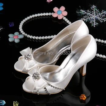 Wedopus Product 2016 Wedding Shoes for Women Fashion Peep Toe High Heeled with Bows