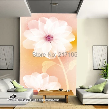 Large mural wallpaper TV setting wall Sofa is the bedroom Dream flower