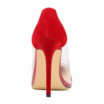 LOSLANDIFEN Brand Red Wedding Shoes women pumps Luxury Brand Shoes Women Flock Stiletto Dresses Women Pointed Toe High heels