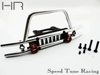 Hot racing Aluminum tubhlar front bumper with winch light mount for Axial SCX10