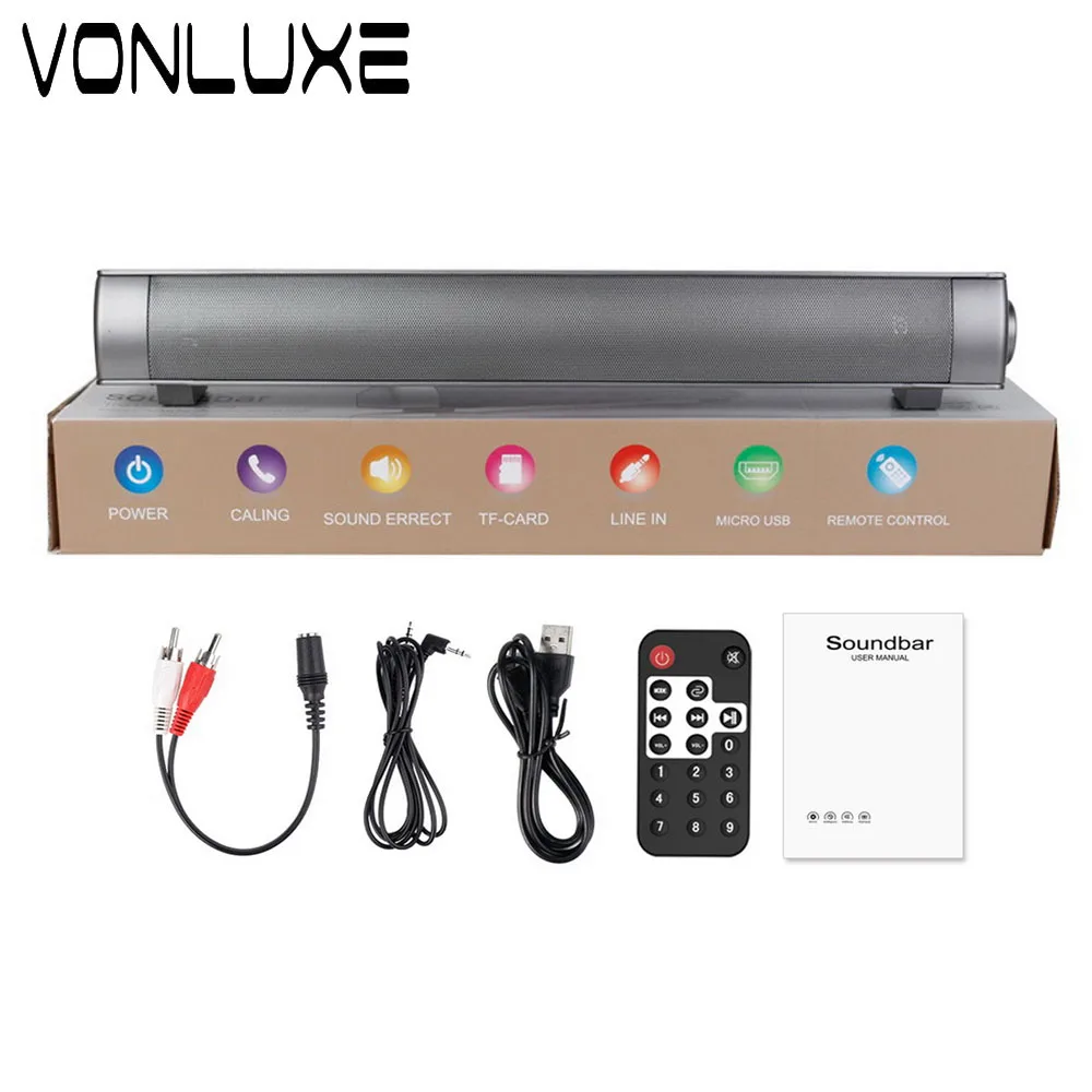 VONLUXE Bluetooth TV Soundbar Slim Column Wireless Sound Bar Speakers for Computer Speaker for TV Optical Home Theater SoundBar