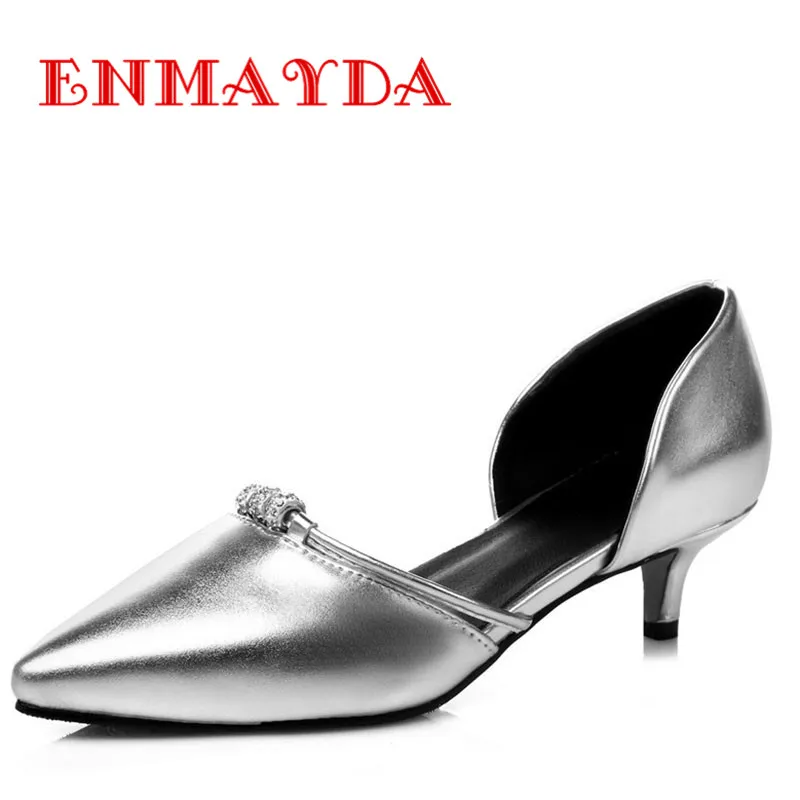 ENMAYDA Slip-on Summer Punmps Size 34-47 Pointed Toe 5 Colors Luxury Shoes Woman Pointed Toe Summer Pumps Sandals Shoes