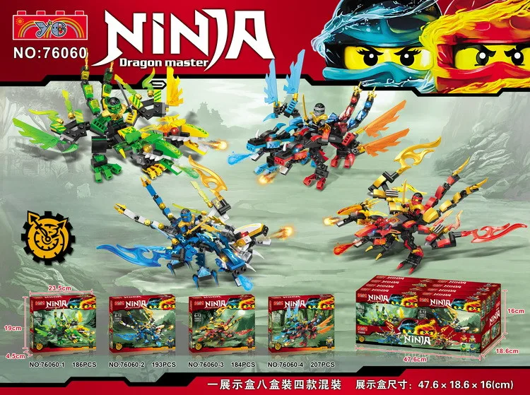 YG Ninja series of double dragon Model kits anime action Building Blocks Bricks Kids fun Toys For Children gifts Lepin