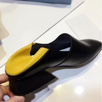 Fashion Two Wear Low Heel Women's Pumps Female Spring Black Yellow Casual Shoes Summer Slippers Ladies Loafers Brand Designer