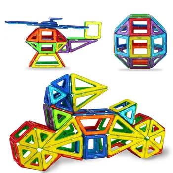 New 174pcs Mini Magnetic Designer Construction Set Model & Building Toy Plastic Magnetic Blocks Educational Toys For Kids Gift