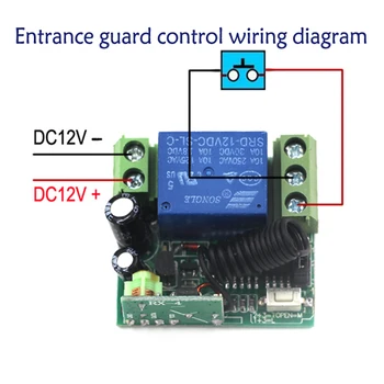 MITI-RF DC 12V 10A 1 Channel 12 Relay Wireless Learning Code Remote Control Switch 1000M White Transmitter SKU: 5461