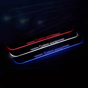 COOL!!! LED custom-made acrylic dynamic moving Sports Door Sill Scuff Plate Guard Sills For Subaru Forester STI