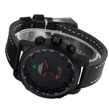 NORTH Men's Quartz Digital Leather Watch Military Casual Sports Watches Luxury Brand Relogio Outdoor Sport Wristwatch Male