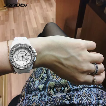 SINOBI Women Quartz Watch Luxury Crystal Dial Round Watches Ladies Dress Hours Mixmatch Business Wrist Watches Relogio Femininos
