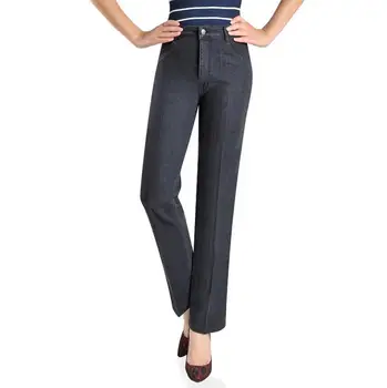 2017 New Spring autumn Women denim pants high waist Slim straight jeans female plus size denim trousers s661