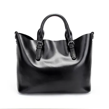Genuine Leather Women Handbags Women Cowhide Bags Natural Leather Ladies Shoulder Bags Designer Large Composite Bag Sac S17