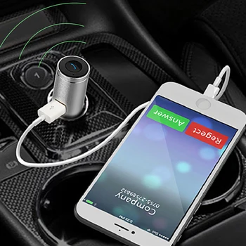 M&J 2016 New Mini Car Charger USB interface Bluetooth Stereo Earphone Answer call For Phone Mini Adapter Earphone Auto charging