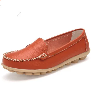 New PU Leather Woman Flats Moccasins Comfortable Breathable Non-slip Woman Single Shoes Fashion Casual Shoes XHSC12