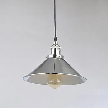 1 Light Edison Bulb Rustic Retro Loft Style Industrial Lamp Vintage Pendant Light Polished Nickel,E27 Bulb Included,AC 90V~260V