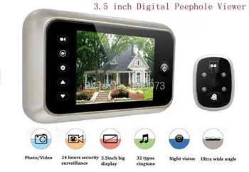 3.5 inch High Definition Digital Peephole Viewer 3X Digital Zoom Door Viewers Camera with IR LED Night Vision Lights with box