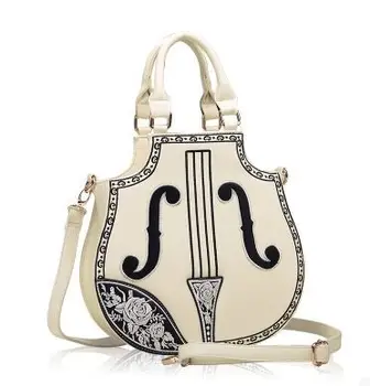 2017 Gothic creative guitar handbag unique harajuku black white color exclusive music bag fun shoulder bags bolsa gift