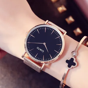 Lady Fashion Bracelet Wrist Watch Quartz Women Lover Top Brand Gold Black Dress Clock Relogio Feminino Montre Femme Hodinky 36