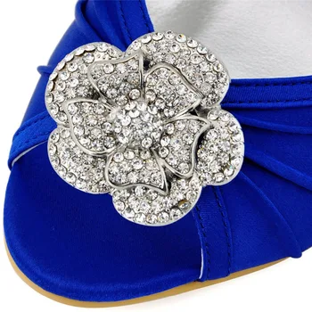 Crystal Rhinestones Flowers Satin Bridal Shoes Peep Toe High Heels lady's Pumps Girl's Marriage Shoes Bridemaids 183-33-2 ZHL