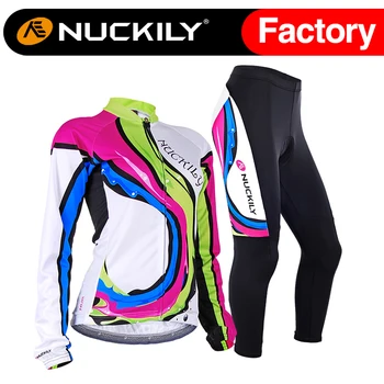 Nuckily Winter women sublimation thermal long cycling suits GE002GF002