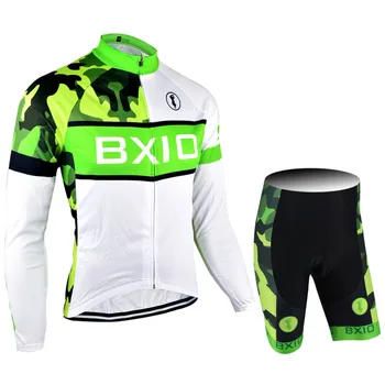 BXIO Long Sleeves Cycling Sets Pro Team Bike Clothing Summer Bicycle Clothes Cycling Sets Bretelle Ciclismo Ropa Ciclismo 072