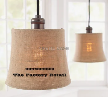 American-style Village Style Linen ART Round Copper Lamp Holder Pendant Lamp Cafe Bar Club Store Shop Bedside Hall