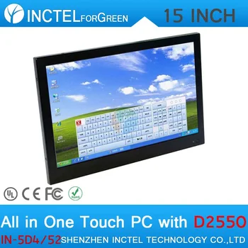 15 Inch restaurant pos systems all in one touchscreen with Intel D2550 1.86Ghz 1024*768