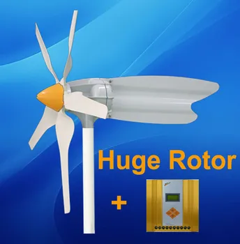 400W Small Horizontal Axis Wind Generator Turbine And 12v/24v 300w/400w/600w MPPT hybrid Controller