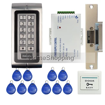 Brand New In Stock Full Waterproof Metal RFID Card Code Keypad Door Access Control Kit Electric Door Strike Lock