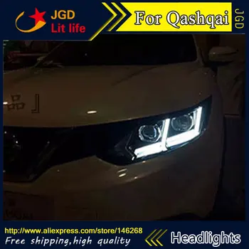Car styling LED HID Rio LED headlights Head Lamp case for Nissan QASHQAI 2016 Bi-Xenon Lens low beam