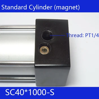 SC40*1000-S Standard air cylinders valve 40mm bore 1000mm stroke single rod double acting pneumatic cylinder