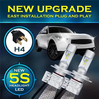 Oslamp 5S H4/9003/HB2 72w/set Car LED Headlight Hi/ Lo 6500k LED Headlight Bulb with Conversion Kit 12V Auto LED Head Lamp Bulb
