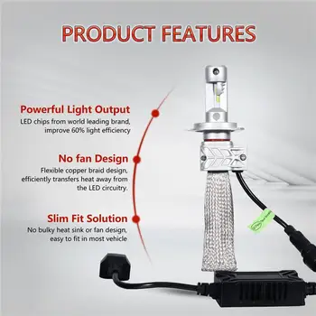 Oslamp 5S H4/9003/HB2 72w/set Car LED Headlight Hi/ Lo 6500k LED Headlight Bulb with Conversion Kit 12V Auto LED Head Lamp Bulb