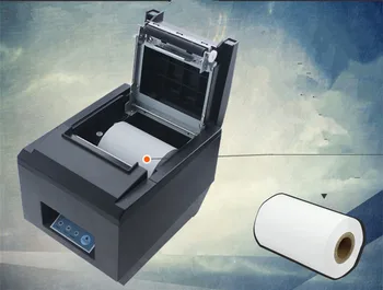 Kitchen bar code printer thermal printer network port+USB port printer paperautomatic cutting 80MM small kitchen ticket printer