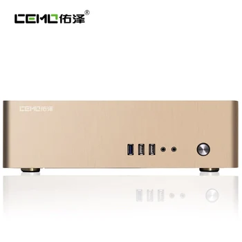 Color Black or Silver or Gold Aluminum computer case horizontal MINI ITX HTPC small chassis