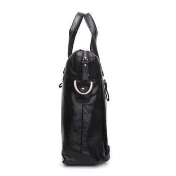 CONTACT'S Genuine Cow Leather Men Briefcase Business Male Bags Laptop Tote Bag Men's Crossbody Shoulder Bag Men's Travel Bags